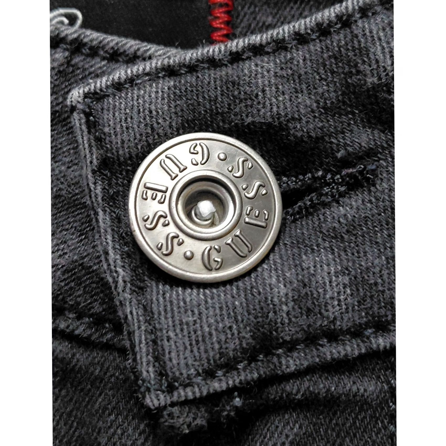 Guess Guess Sarah Fit Mid Rise Skinny Jeans Black Solid Denim Size 26 Womens Size 26" / US 2 / IT 38 - 4 Thumbnail