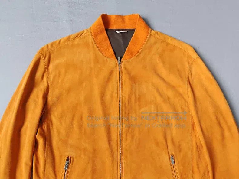 Hermes Hermes Leather jacket, orange yellow, suede classic jacket Size US M / EU 48-50 / 2 - 6 Thumbnail