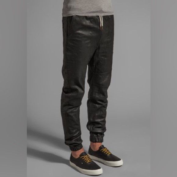 Zanerobe Sureshot Leather Joggers | Black | 32 Size US 32 / EU 48 - 5 Thumbnail