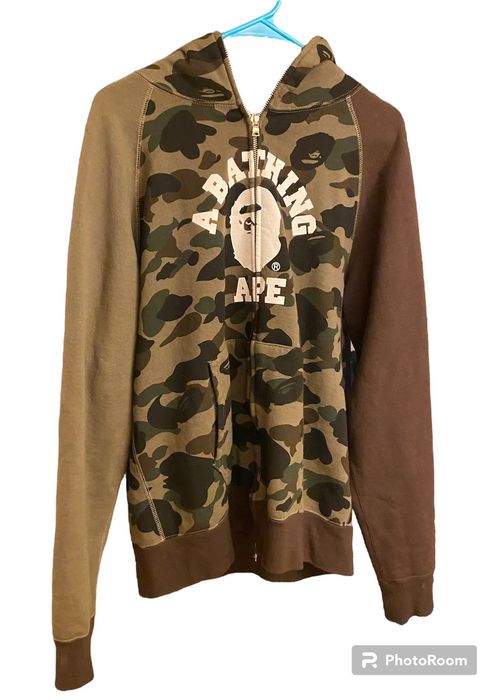 Bape 1st Camo Crazy College Full Zip Hoodie | Grailed