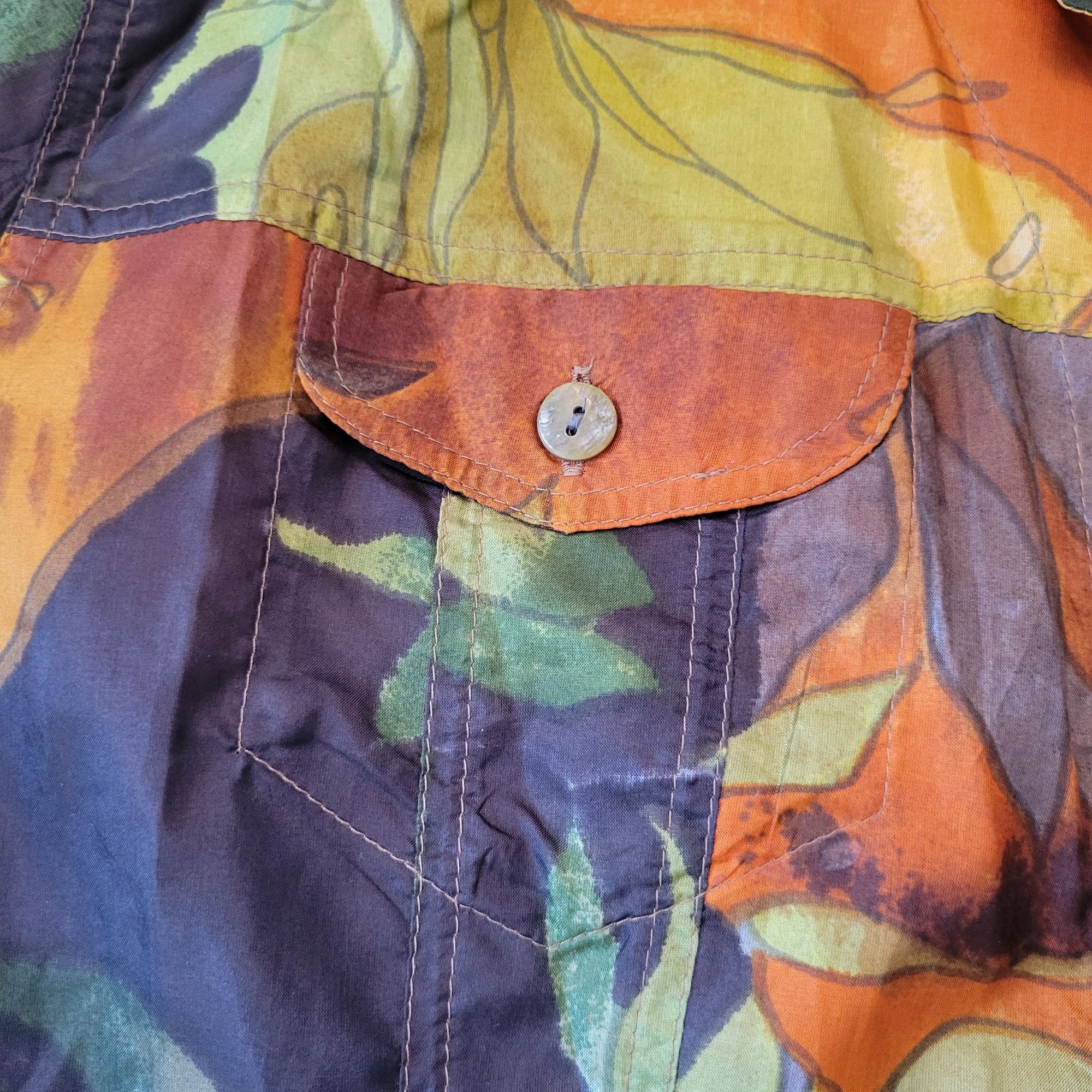 Chicos Chicos 3 Silk Button Up Blouse XL 16 Fall Leaves Autumn Ligh Size XL / US 12-14 / IT 48-50 - 4 Thumbnail