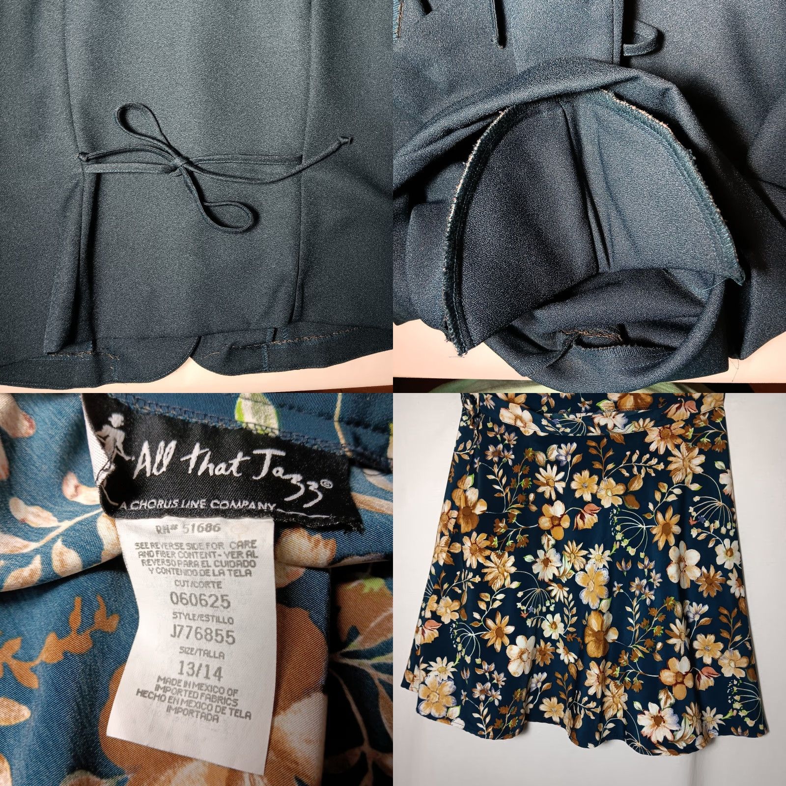 Vintage VINTAGE All That Jazz Outfit Women 13/14 Teal Blazer Short Slv Floral Skater Skirt Set Size 34" / US 12 / IT 48 - 8 Thumbnail