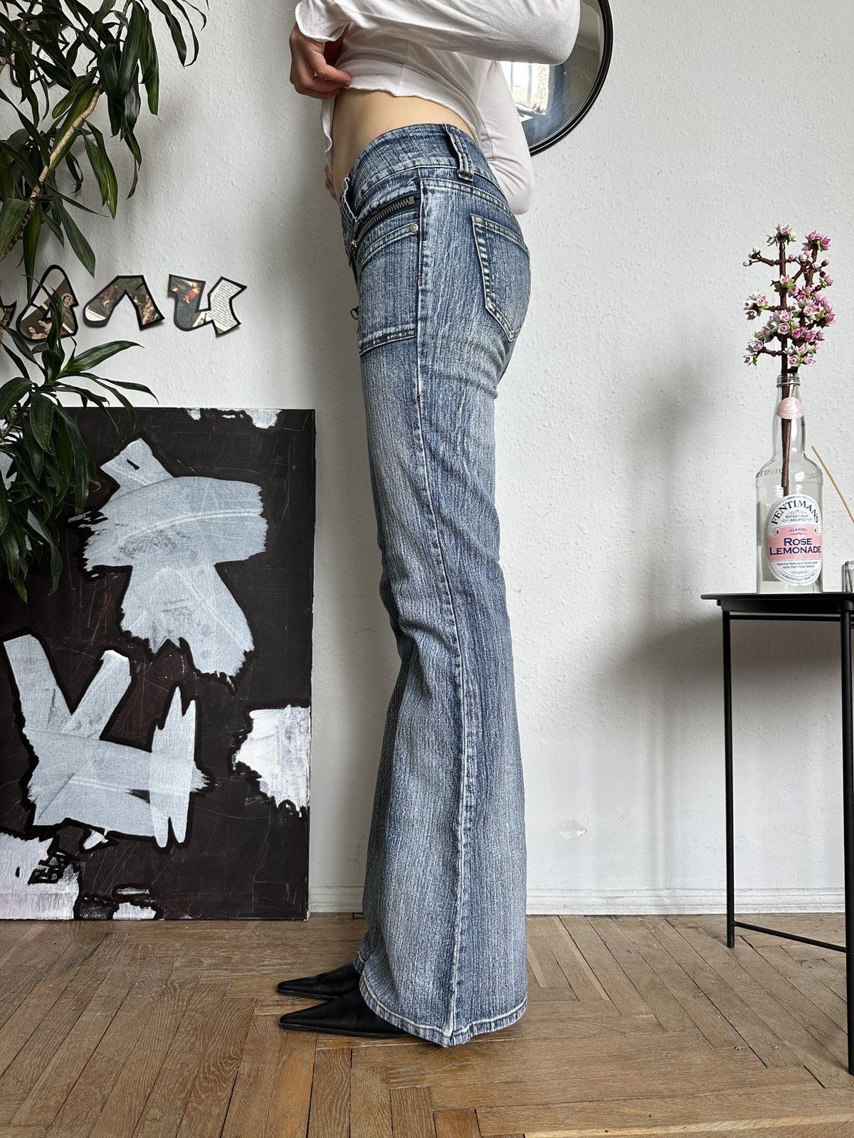 If Six Was Nine × Japanese Brand × Vintage Vintage Sexy Slim Washed Bootcut Flared Jeans Size 30" / US 8 / IT 44 - 5 Thumbnail