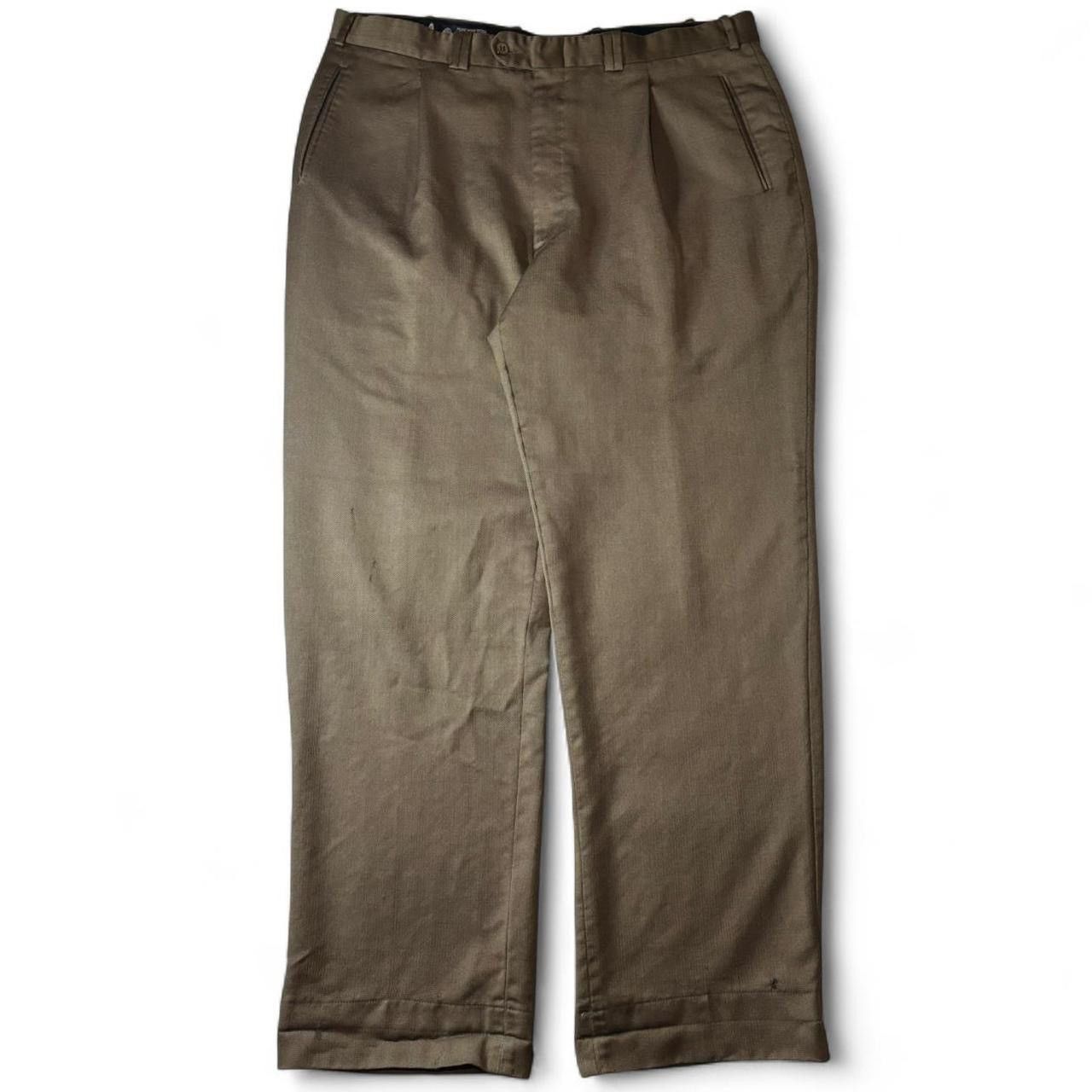 Vintage Vintage Brown 100% Wool Pleated Dress Pants - 39x32.5 Size US 39 - 1 Thumbnail