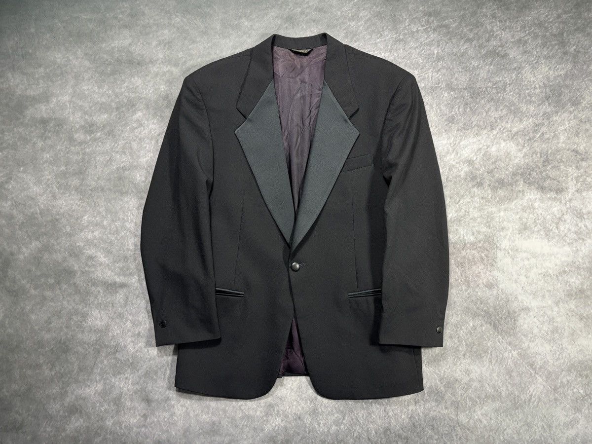 Givenchy Vintage Givenchy Monsieur Suit Jacket 80s Wool Blazer Tuxedo Size 40S - 13 Thumbnail
