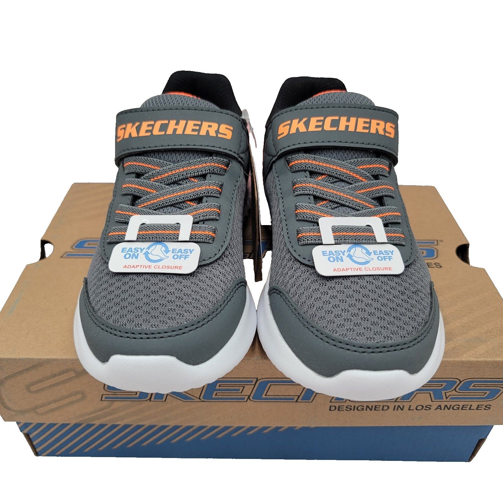SKECHERS SKECHERS Bounder Kids Sz 13 Charcoal/Orange 403908L/CCOR NIB Size US 11 / IT 41 - 3 Thumbnail