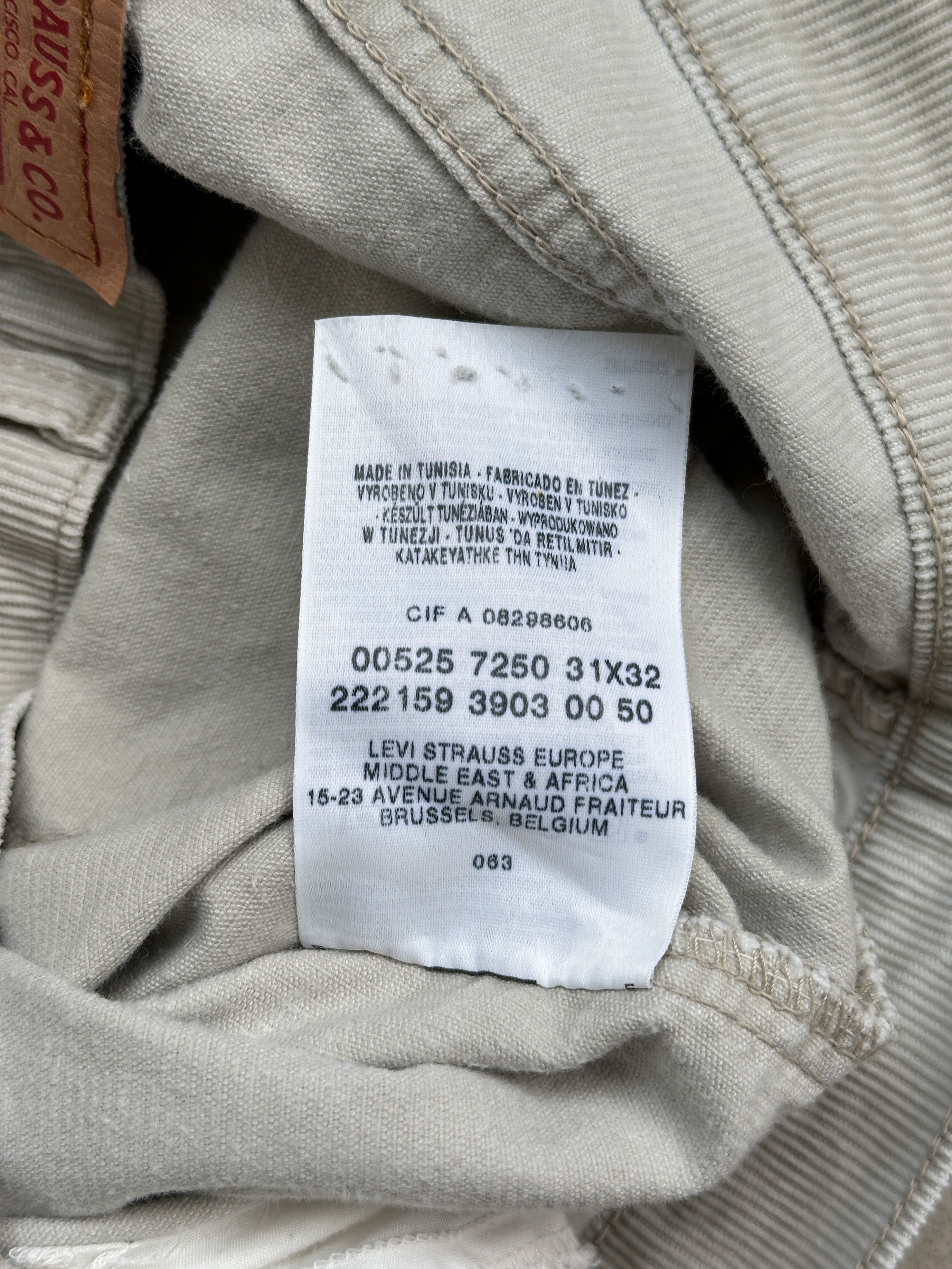 Levi's Levi's 525 Corduroy Cream Flare Pants Trousers Size 31" - 10 Thumbnail