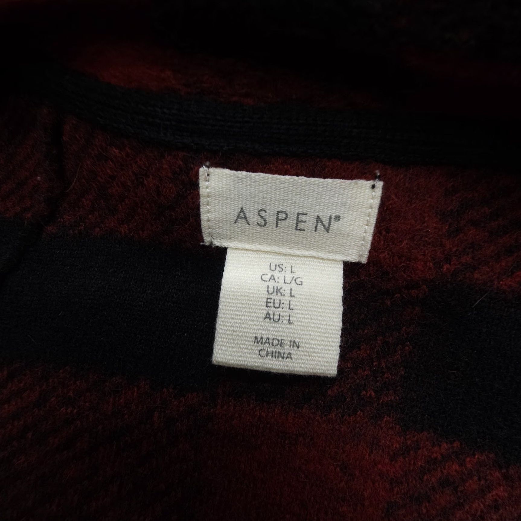 Vintage Aspen Cardigan Womens Large Red Plaid Wool Blend Open Knit Cozy Sweater Winter Fall Spring Summer Casual Womens Size L / US 10 / IT 46 - 3 Thumbnail