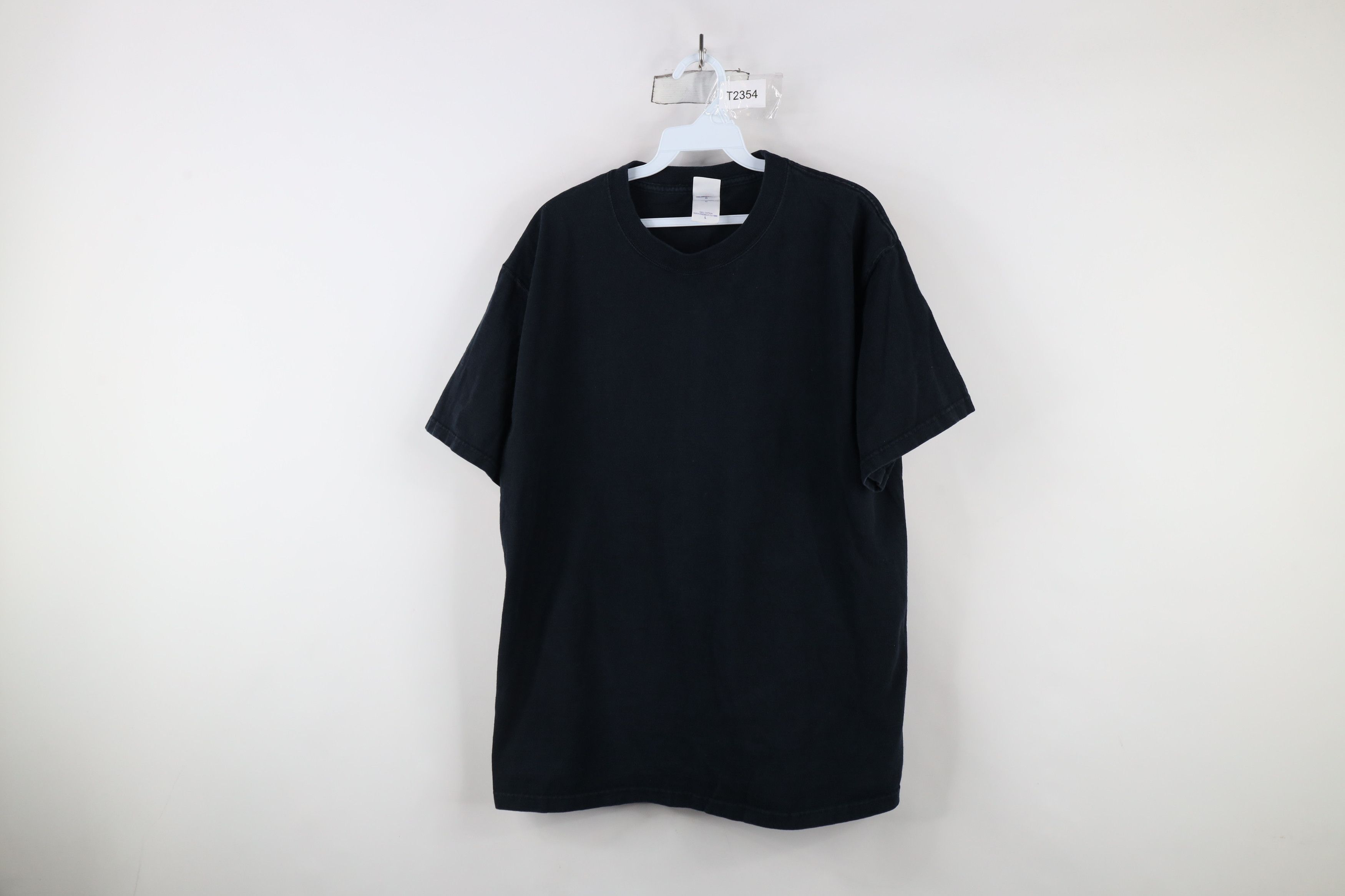 Vintage Vintage 90s Streetwear Heavyweight Cotton T-Shirt Black Size US L / EU 52-54 / 3 - 1 Thumbnail