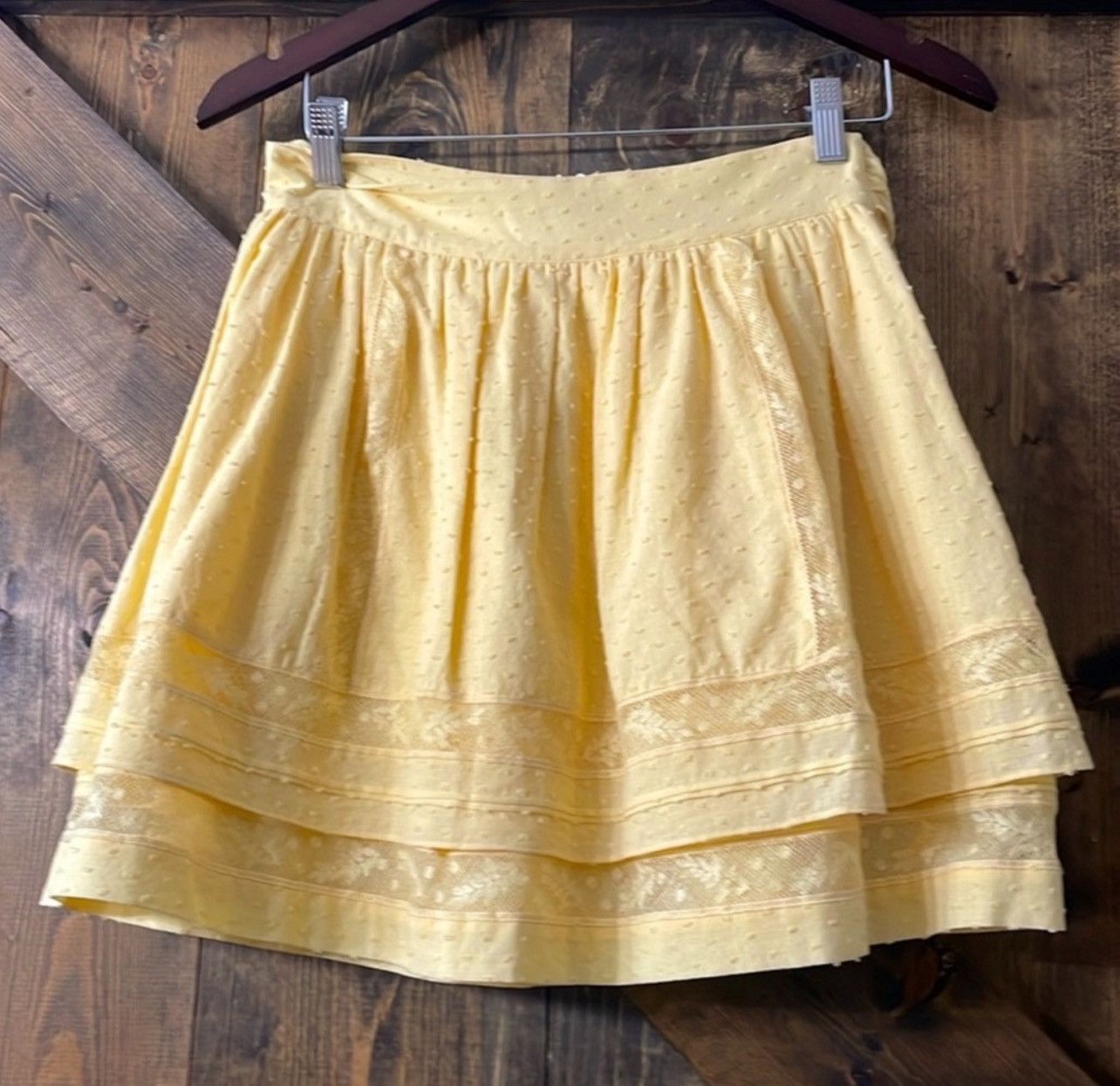 Joie Joie Rare Yellow Lace & Polka-Dotted Amerie Mini Skirt NEW Size 27" / US 4 / IT 40 - 2 Thumbnail