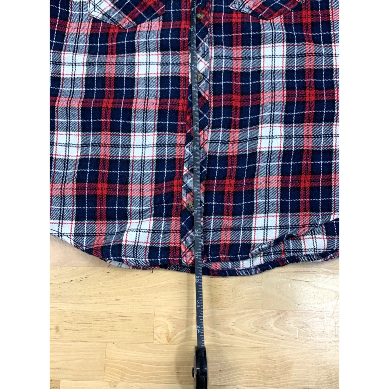 Vintage VINTAGE Fiore Flannel Shirt Womens S Red Blue Plaid 100% Cotton Thick Warm #7535 Size S / US 4 / IT 40 - 4 Thumbnail