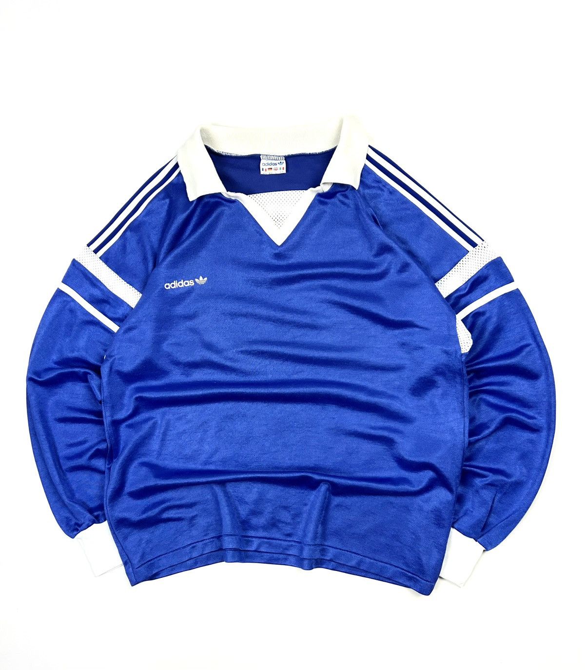 Adidas RARE Adidas 80s Vintage Soccer Jersey Blue L Made in France Size US L / EU 52-54 / 3 - 3 Thumbnail