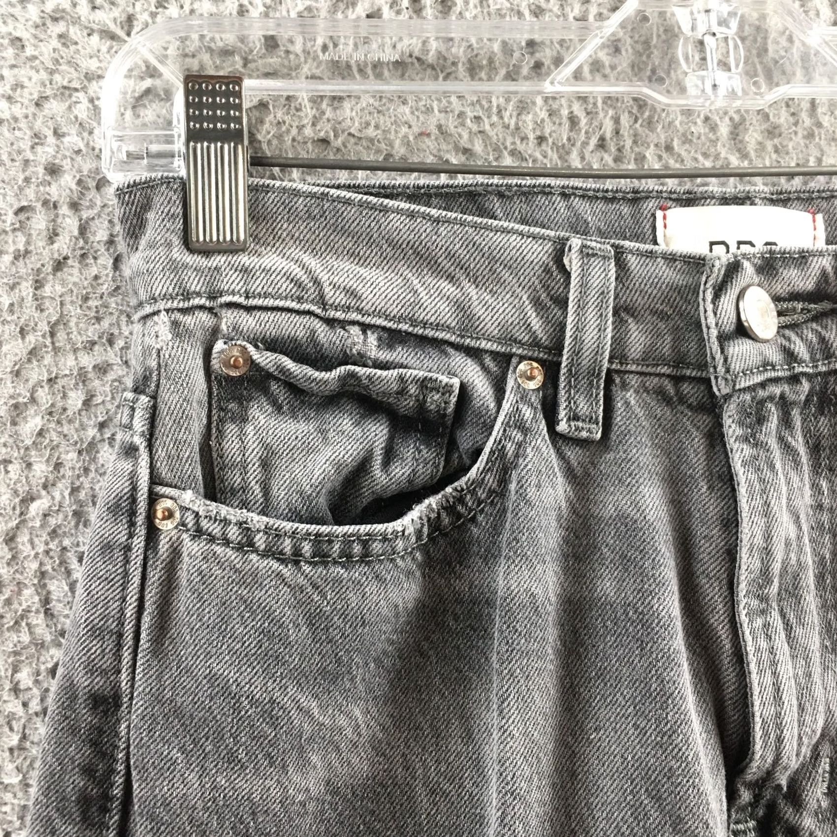 Bdg BDG Cowboy Jeans Womens 26 Gray High Rise Straight Denim Distressed Raw Hem Jeans Size 26" / US 2 / IT 38 - 3 Thumbnail