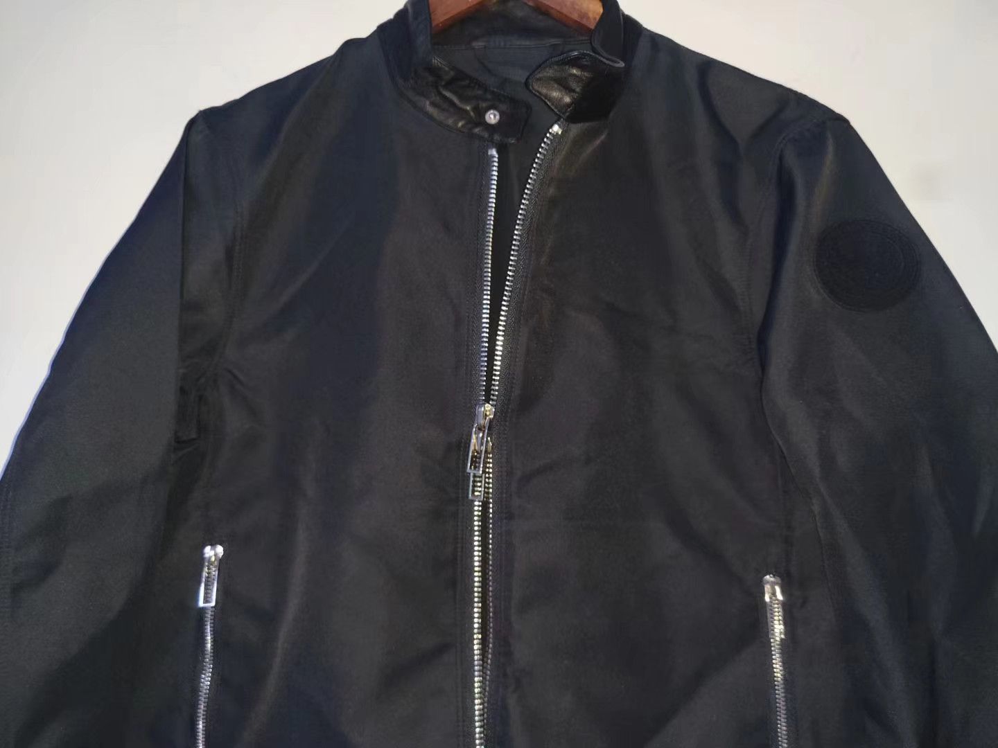 Armani leather collar jacket