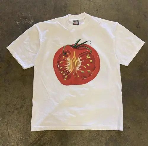 Japanese Brand × Vintage Tomato pattern white street style cotton t-shirt Size US M / EU 48-50 / 2 - 3 Thumbnail