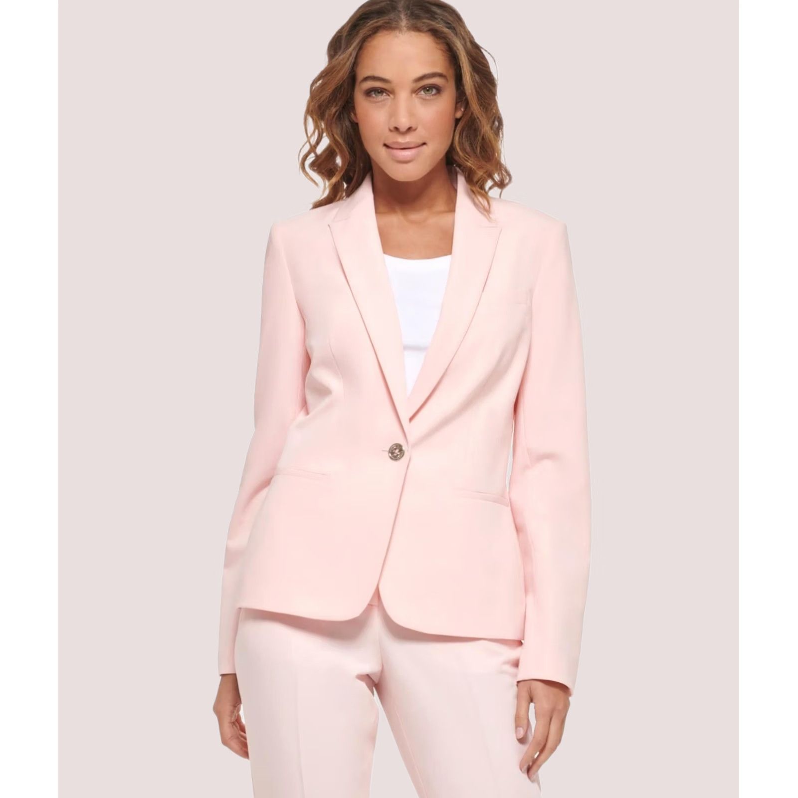 Tommy Hilfiger Tommy Hilfiger Womens pink Jacket Size 16 Narrow Notch One Button Blazer Size XXL / US 16-18 / IT 52-54 - 1 Thumbnail