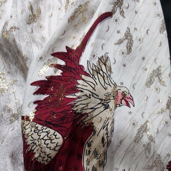Vintage Vintage Silk Boy Rooster Phoenix Metallic Gold Button Shirt Size US S / EU 44-46 / 1 - 3 Thumbnail