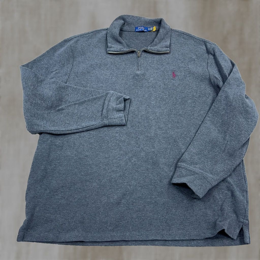 Polo Ralph Lauren Polo Ralph Lauren Sweater Men 2XL Gray Pullover Quarter Zip Maroon Pony A21 Size US XXL / EU 58 / 5 - 1 Thumbnail