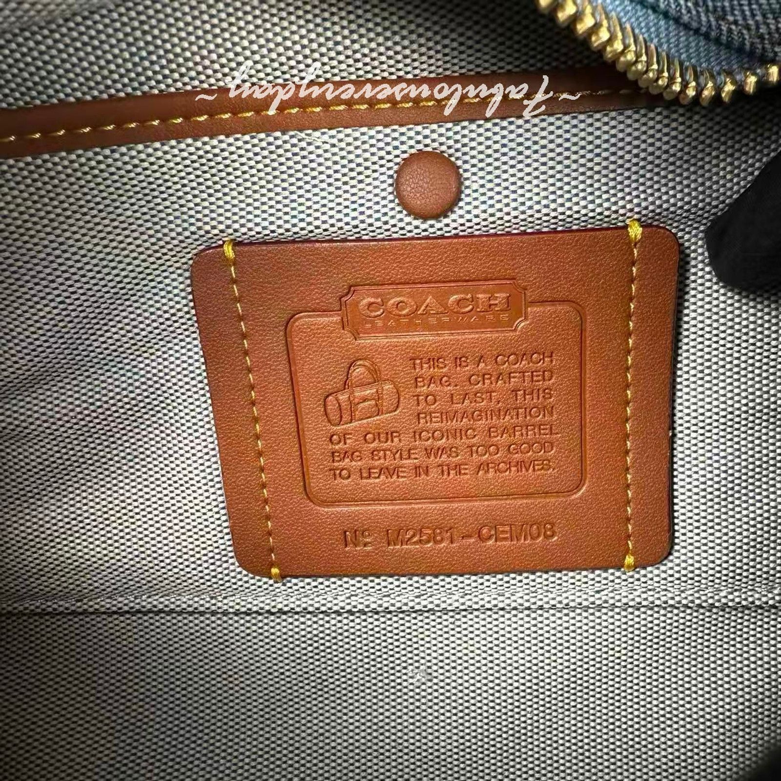 Coach Coach Kisslock Barrel 28 in Repurposed Denim Brass/Indigo Size ONE SIZE - 11 Thumbnail
