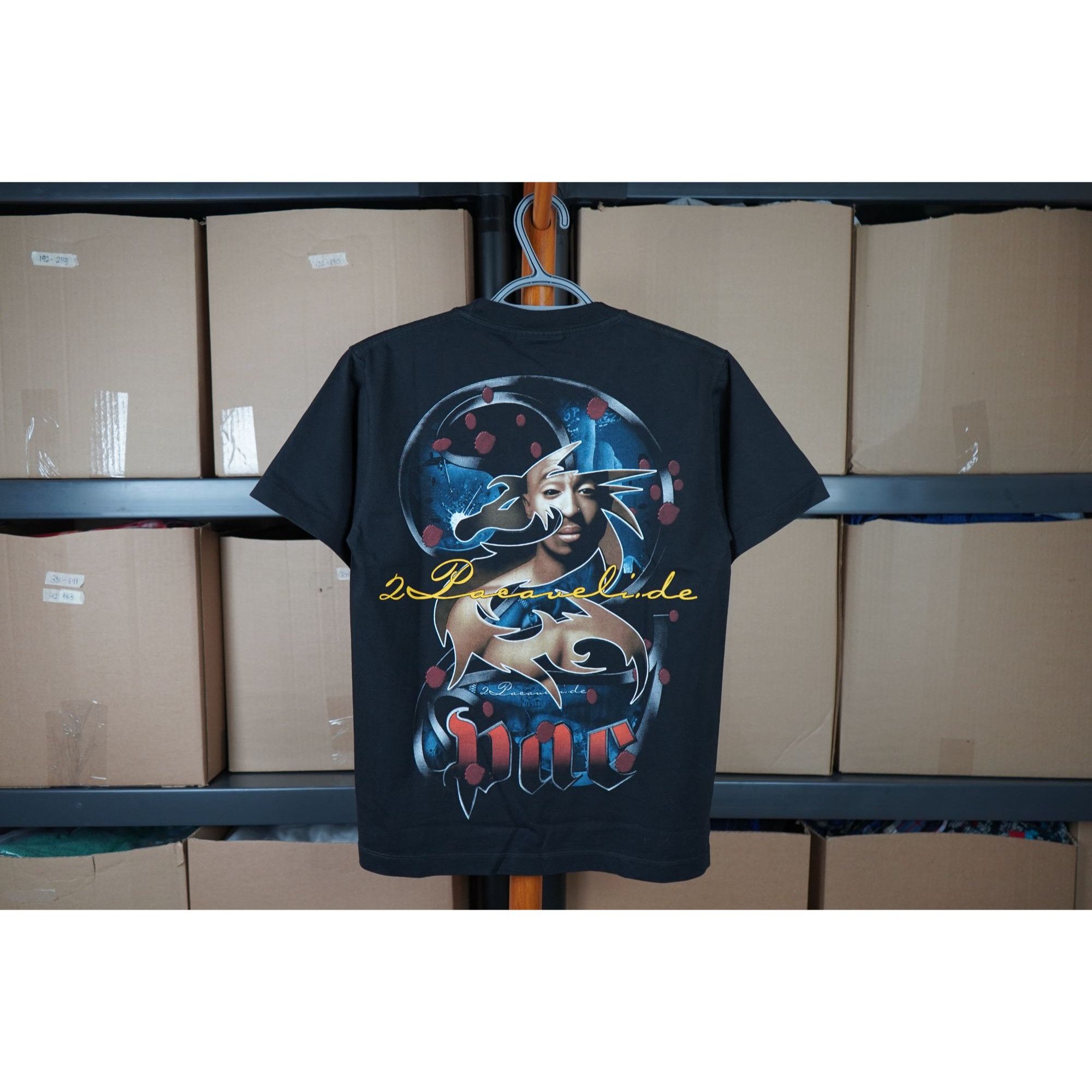 Rap Tees Tupac Tshirt Black Double-Sided Men's S Boxy Fit #458 Size US S / EU 44-46 / 1 - 2 Thumbnail