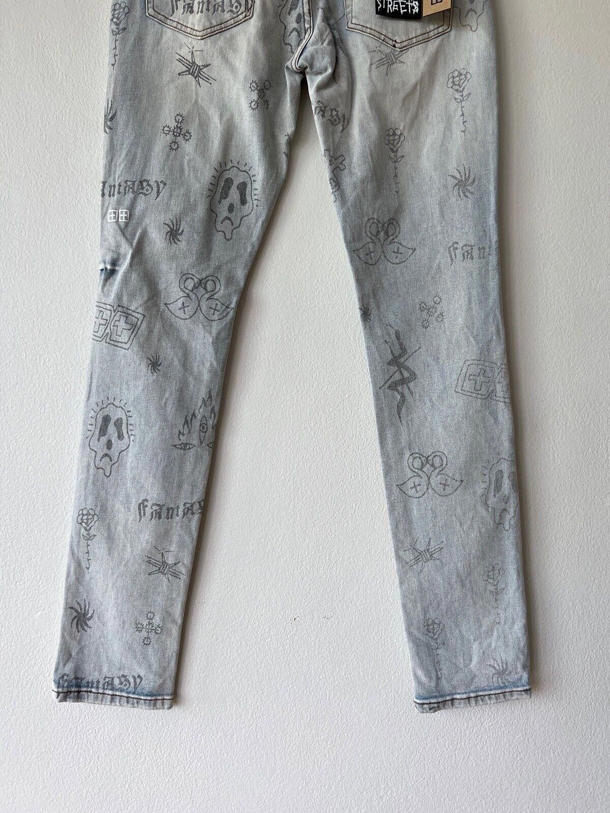 Ksubi new Ksubi mens denim jean chitch 32 blue stik n poke print Size US 32 / EU 48 - 7 Thumbnail