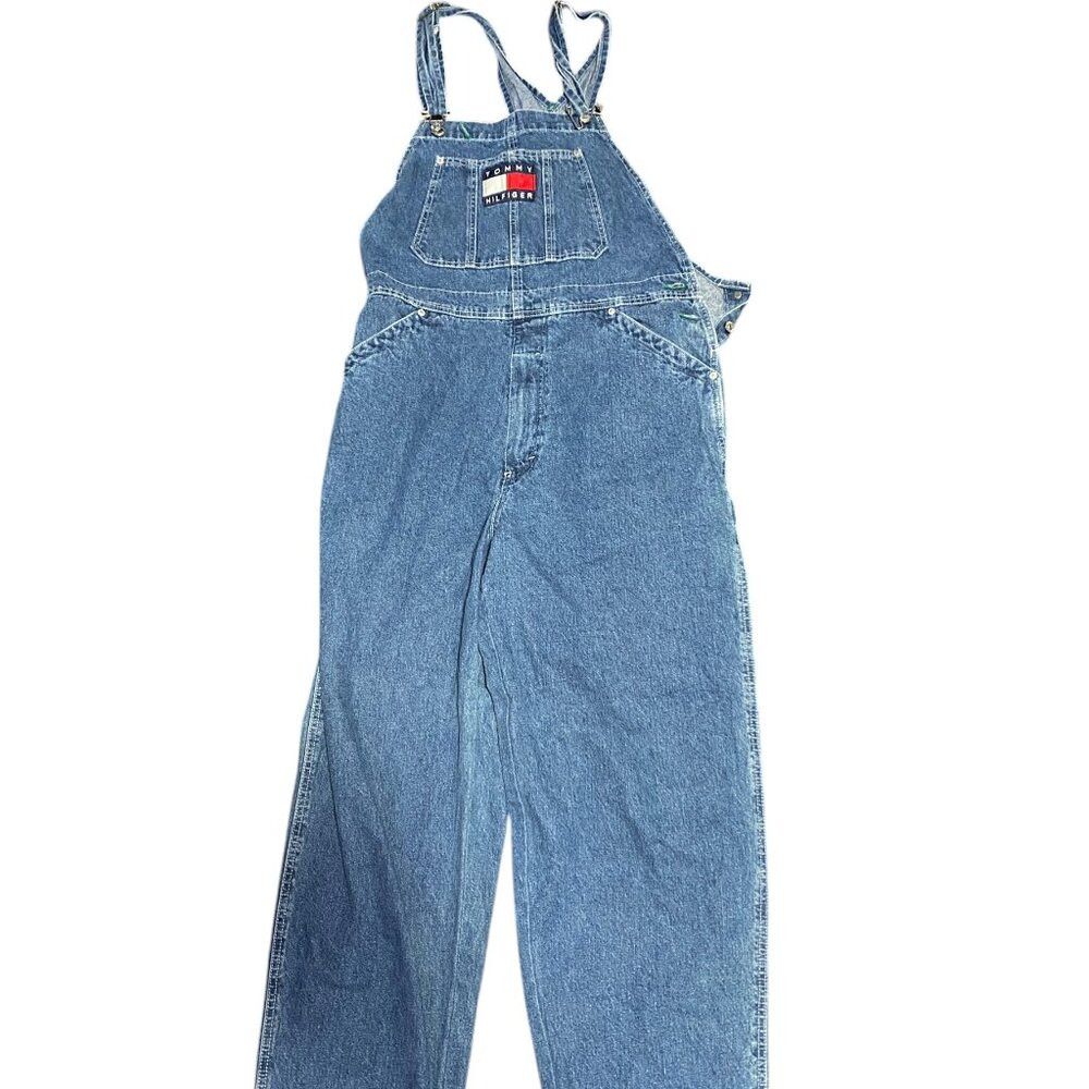 Tommy Hilfiger Vintage 90s Tommy Hilfiger Embroidered Logo Overalls Denim Size US 34 / EU 50 - 7 Thumbnail