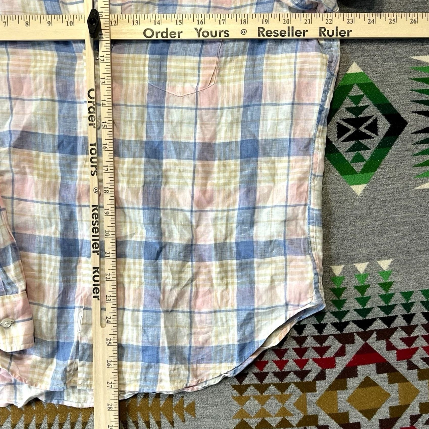 Frank & Eileen Frank & Eileen Shirt Womens XS Relaxed Button Up Plaid Linen Long Sleeve Multicolor C6 Size XS / US 0-2 / IT 36-38 - 4 Thumbnail