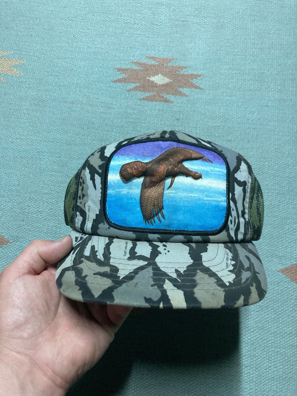 Vintage trucker hat Trebark camo camouflage pheasant bird 3D patch Size ONE SIZE - 2 Thumbnail