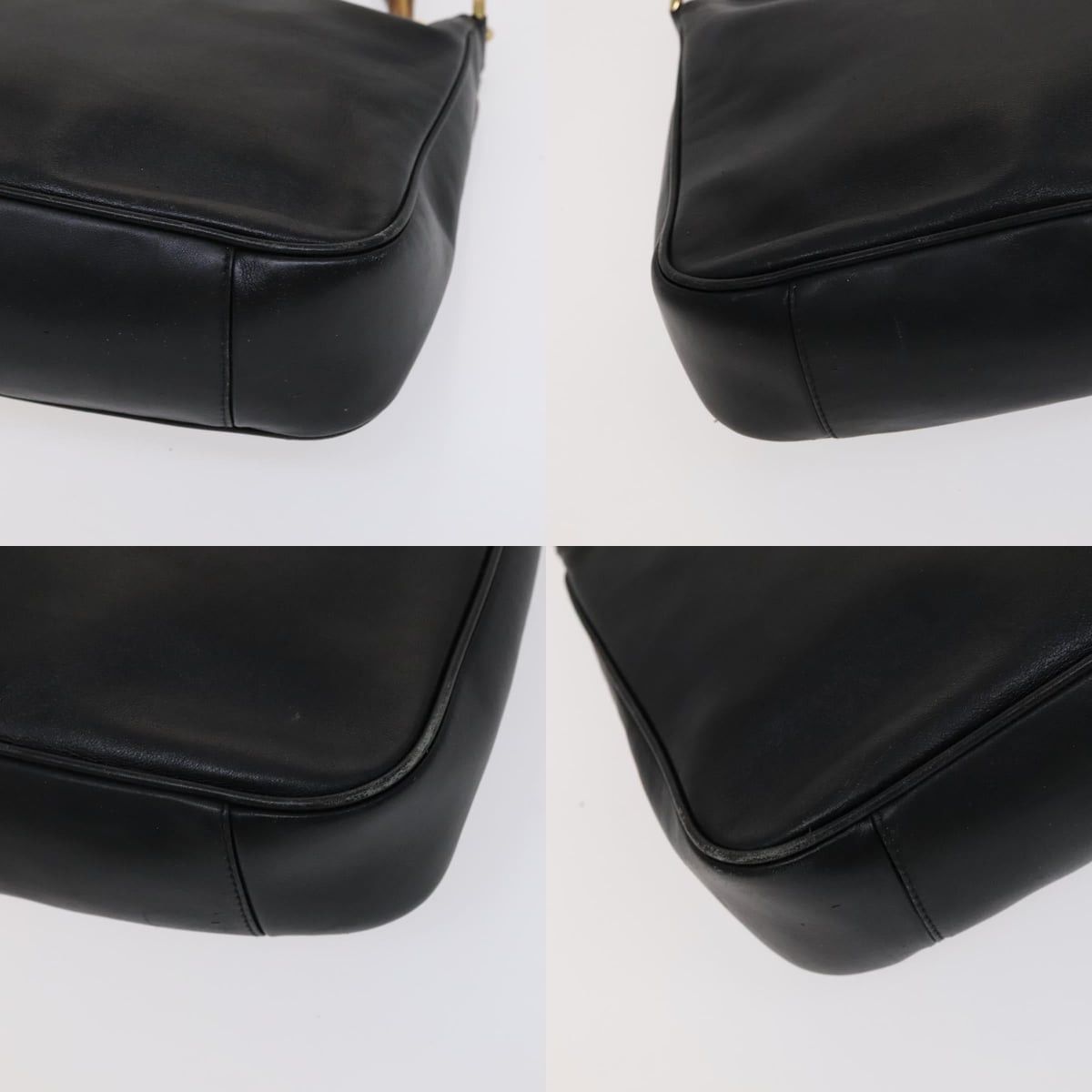 Gucci GUCCI Bamboo Handbag Leather Black Gold 001 2113 001 2113 Size ONE SIZE - 10 Thumbnail
