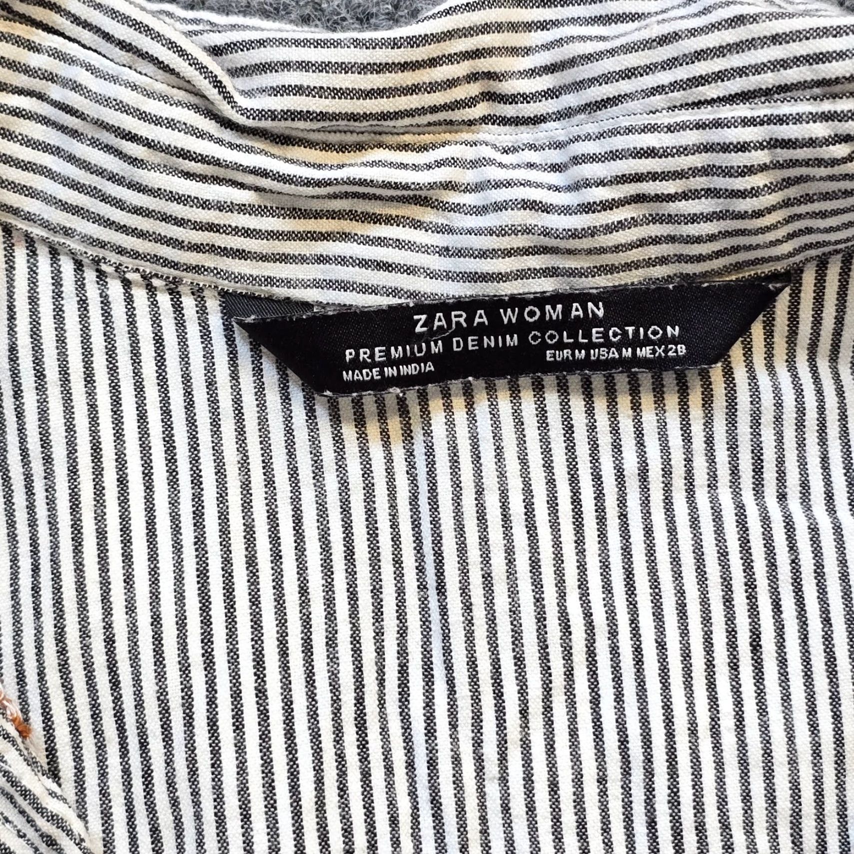 Zara Zara Blouse Womens M Gray Aztec Embroidery Button Casual Career Shirt Size M / US 6-8 / IT 42-44 - 3 Thumbnail
