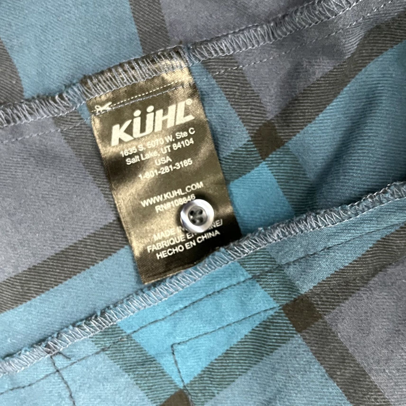 Vintage Kuhl Rukus Flannel Shirt Womens XL Blue Plaid Hiking Outdoor 1/2 Button Up 8341 Size XL / US 12-14 / IT 48-50 - 6 Thumbnail