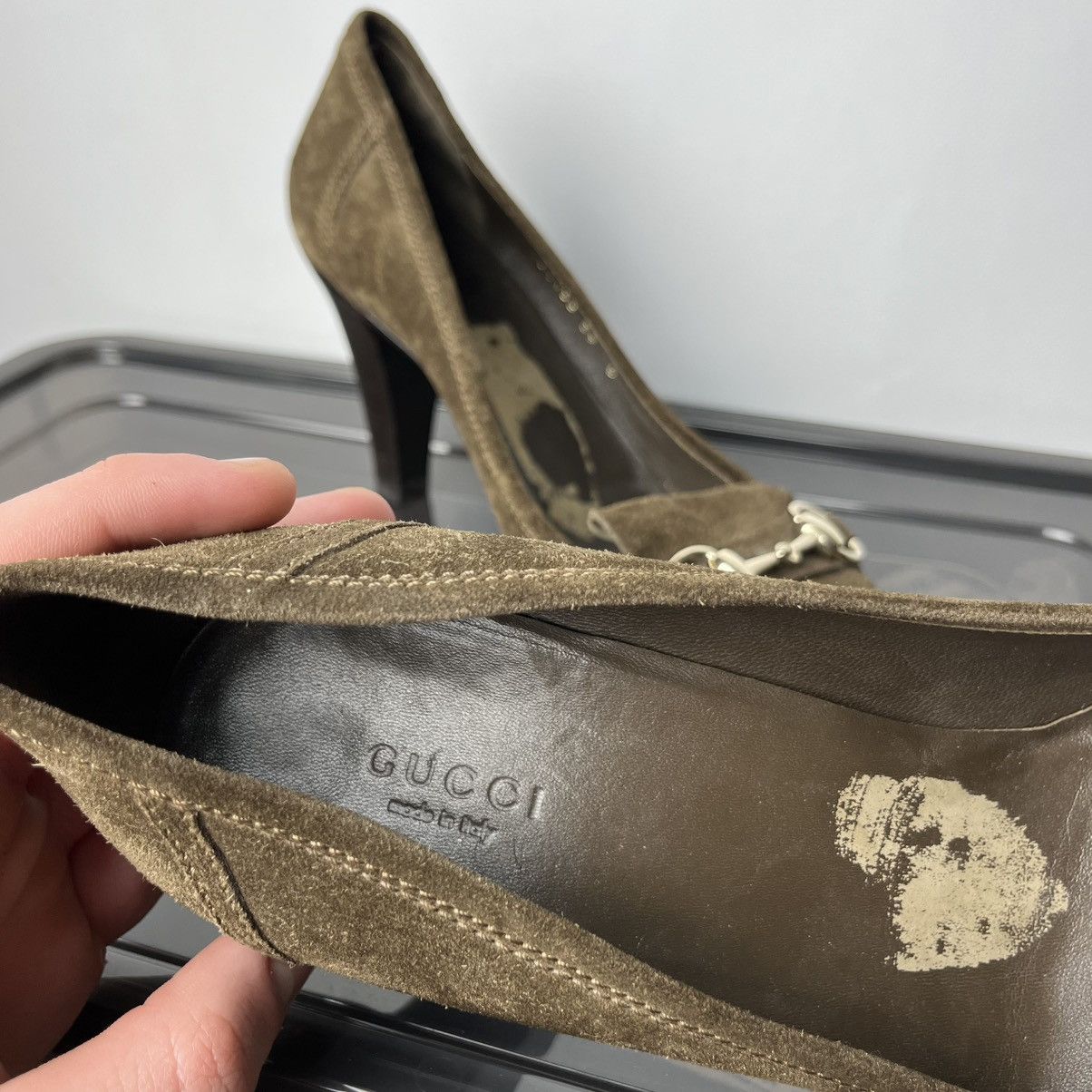 Gucci Vintage Gucci Women’s Brown Horse Bit Heels Size US 9 / IT 39 - 10 Thumbnail