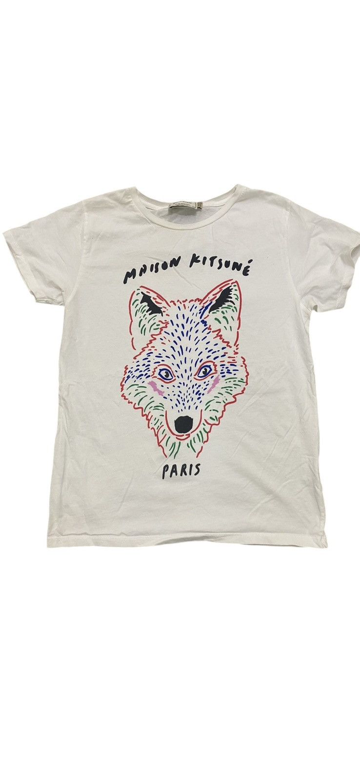 Maison Kitsune RARE💥MAISON KITSUNE PARIS WOLF BIG HEAD PRINTED Size S / US 4 / IT 40 - 1 Thumbnail