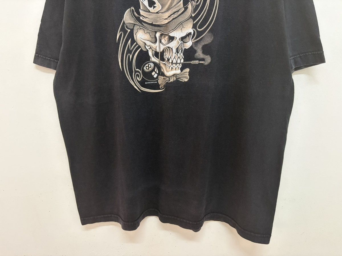 Vintage VINTAGE Y2K MAD HATTER LUCKY 8 SKULL TATTOO ART TEE Size US XXL / EU 58 / 5 - 4 Thumbnail