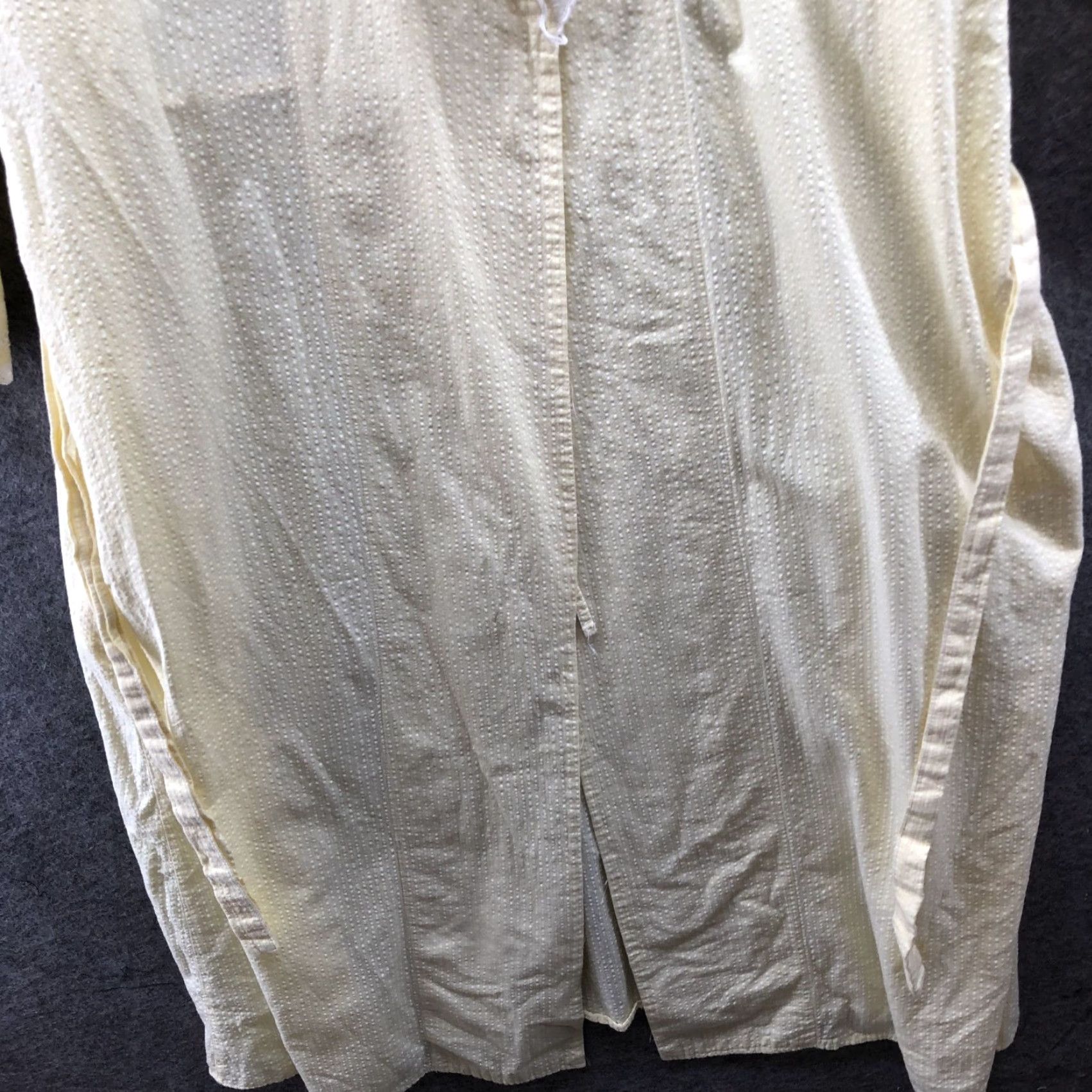Vintage VINTAGE Eileen West Robe Womens M Yellow Cotton Seersucker Lounge Duster Romantic, VTG, 1990s, M, Womens Size ONE SIZE - 5 Thumbnail