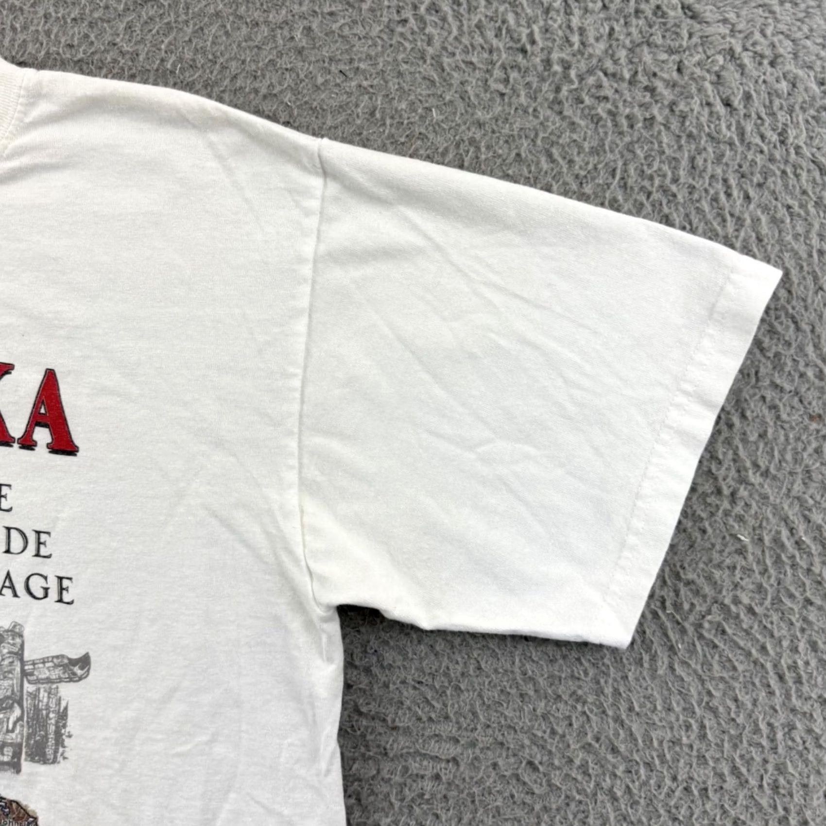 Anvil VINTAGE Alaska Shirt Mens M White The Inside Passage 90s Short Sleeve USA Size US M / EU 48-50 / 2 - 5 Thumbnail