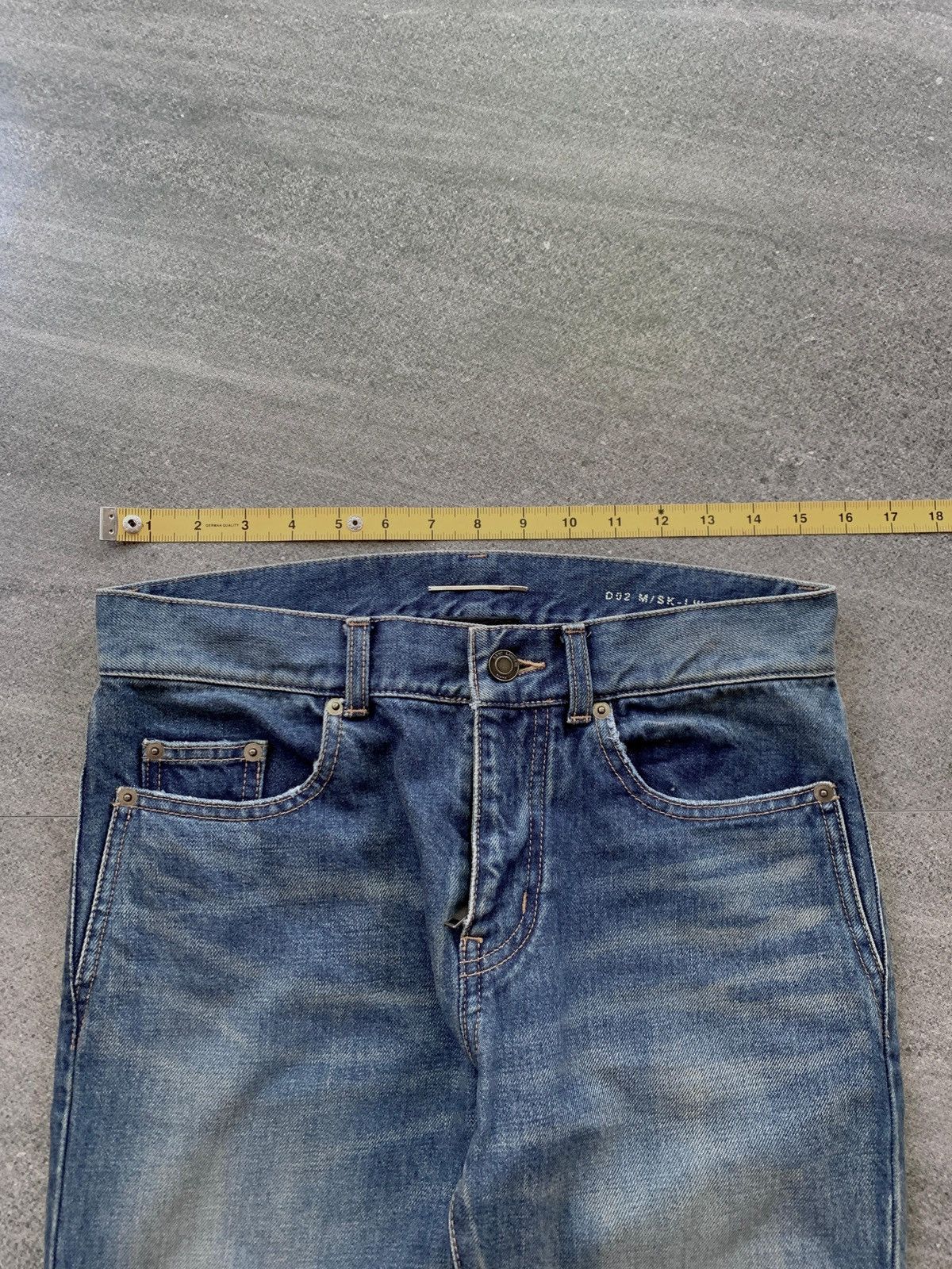 Saint Laurent Paris FREE TAX! D02 Blue Washed Skinny Denim Jeans Size US 28 / EU 44 - 18 Thumbnail