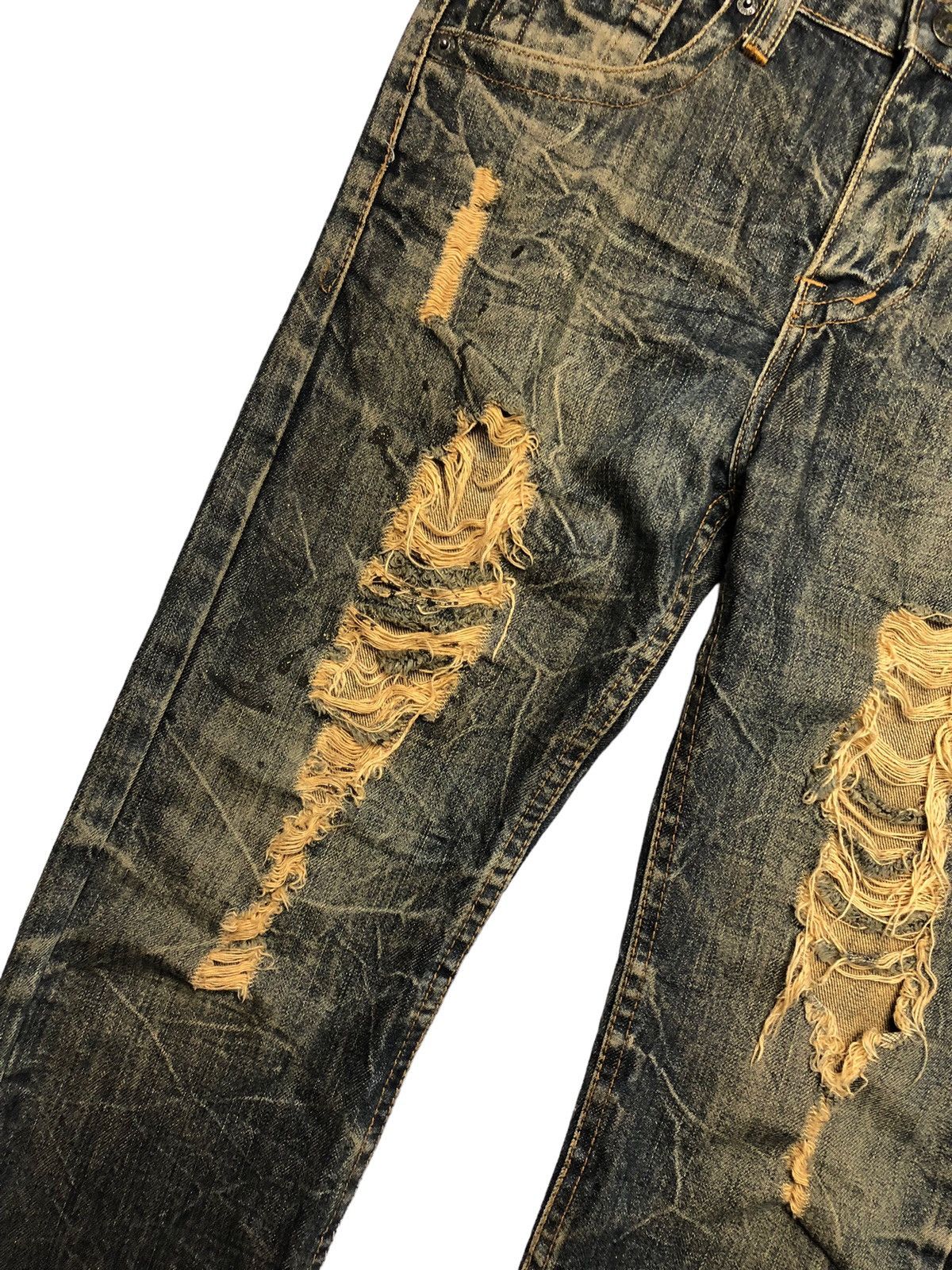 Japanese Brand Japanese Brand KUI distressed glitter rusty denim pants Size US 33 - 12 Thumbnail