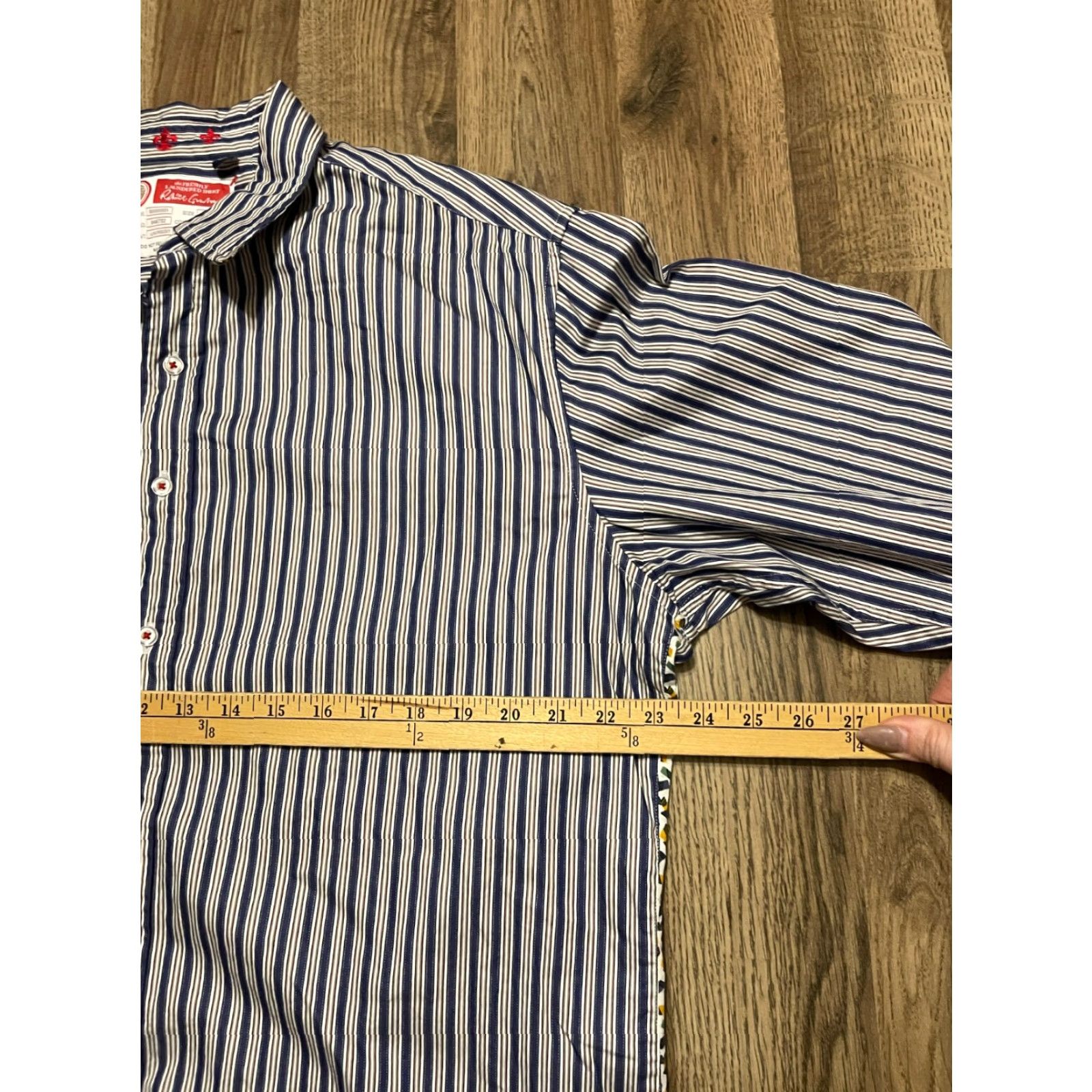 Vintage Robin Graham Shirt Mens XL Blue White Brown Long Sleeve Button Up Size US XL / EU 56 / 4 - 5 Thumbnail