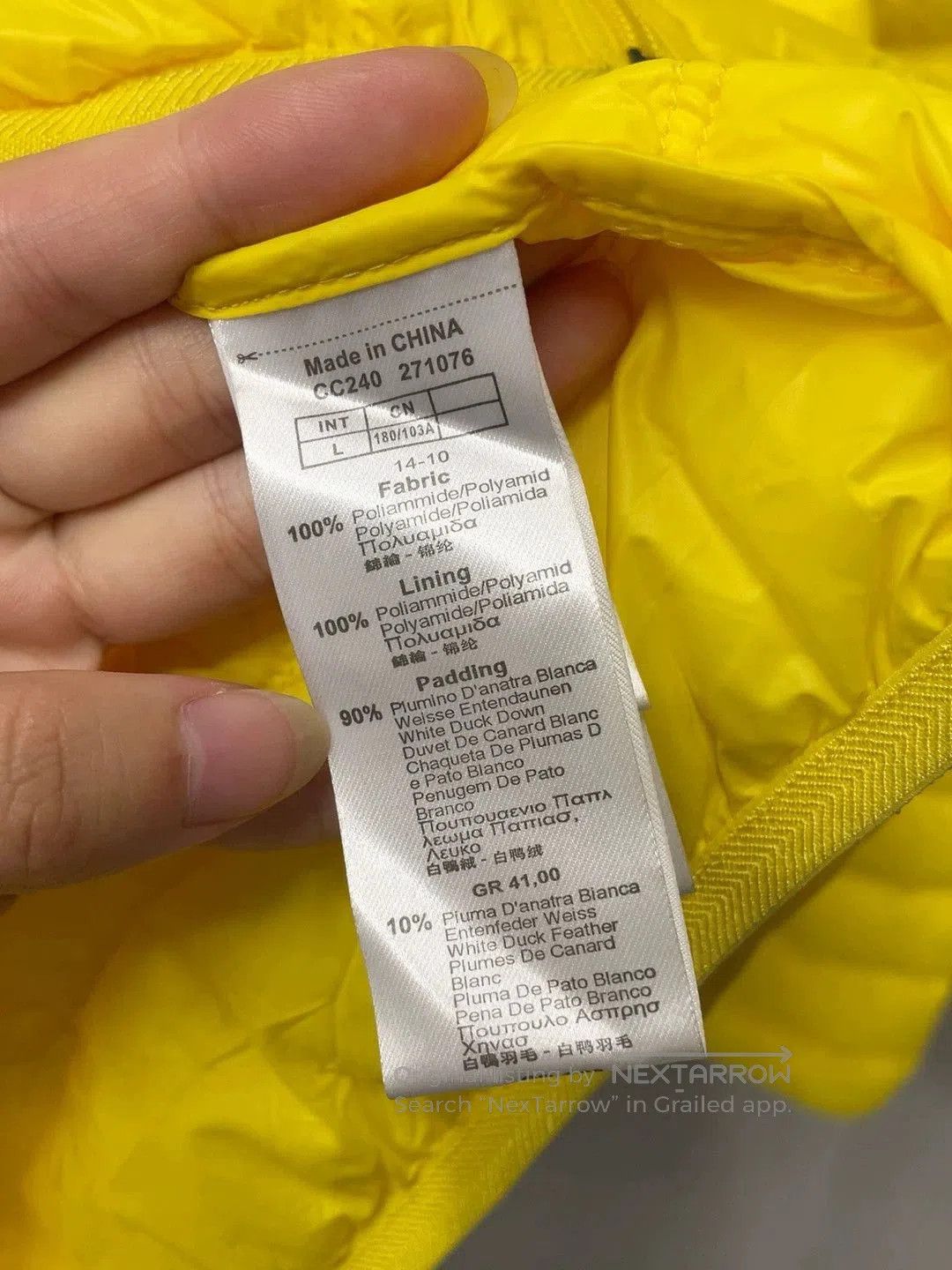 Emporio Armani lightweight yellow down jacket by EA7. Size US L / EU 52-54 / 3 - 5 Thumbnail