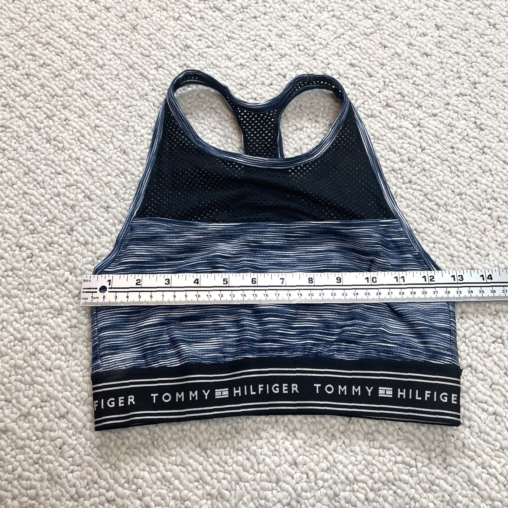 Tommy Hilfiger Tommy Hilfiger Sport Women Medium Tank Crop Logo Stretch Blue Activewear Size M / US 6-8 / IT 42-44 - 3 Thumbnail