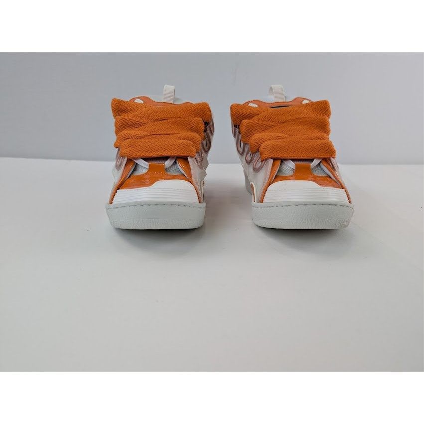 Lanvin o1rshd1 Leather Curb Low-Top Sneaker in Orange / White Size US 9 / EU 42 - 9 Thumbnail