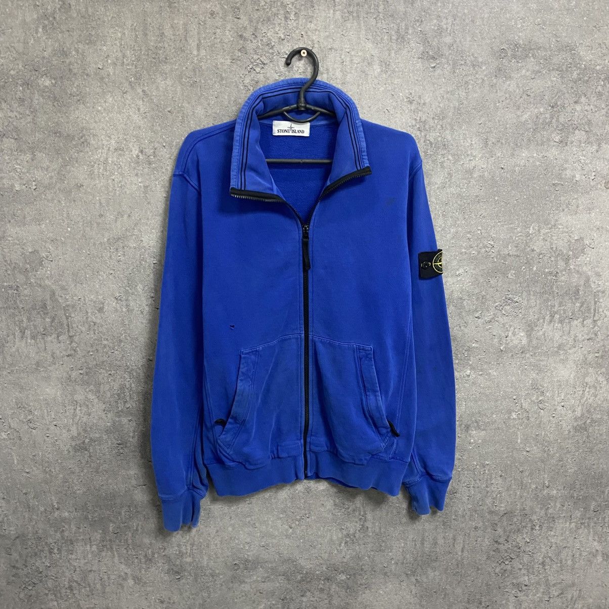 Stone Island 00s Vintage Stone Island Zip Hoodie Full Zip Blue Size US L / EU 52-54 / 3 - 1 Thumbnail