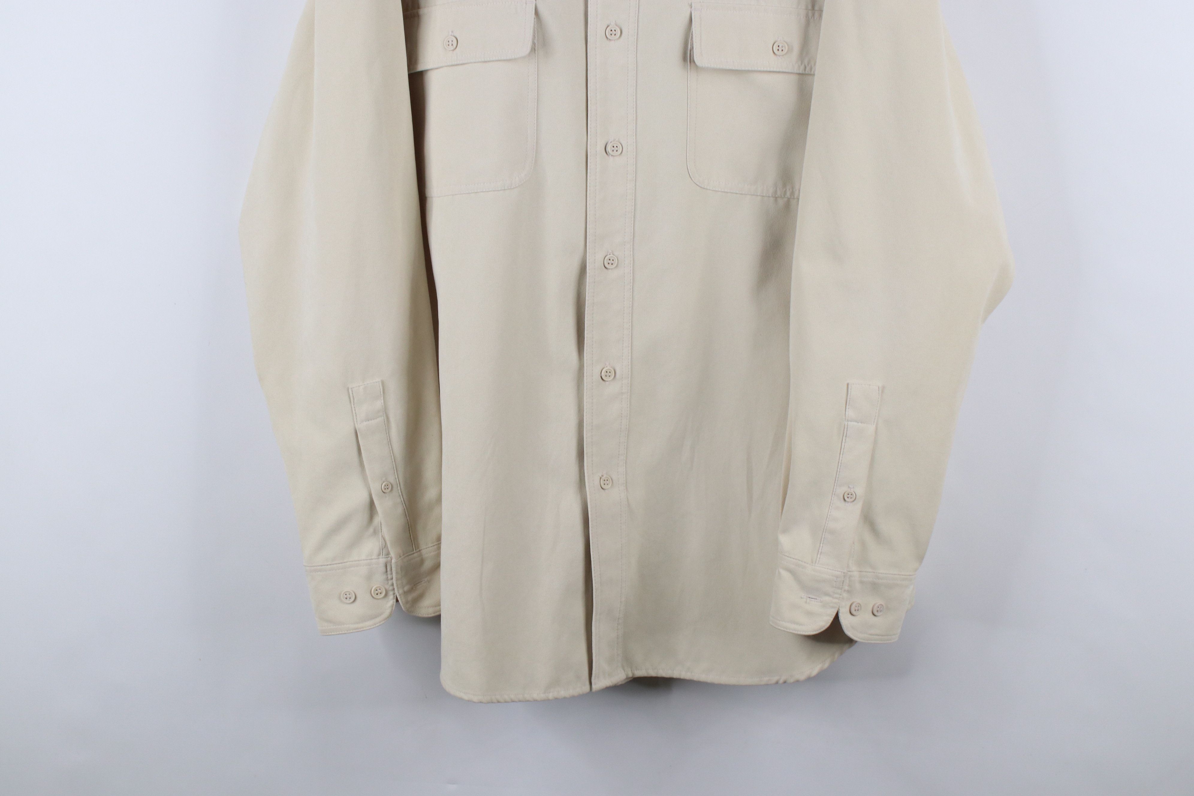 Vintage Vintage 90s Streetwear Double Pocket Button Shirt Beige Size US XL / EU 56 / 4 - 3 Thumbnail