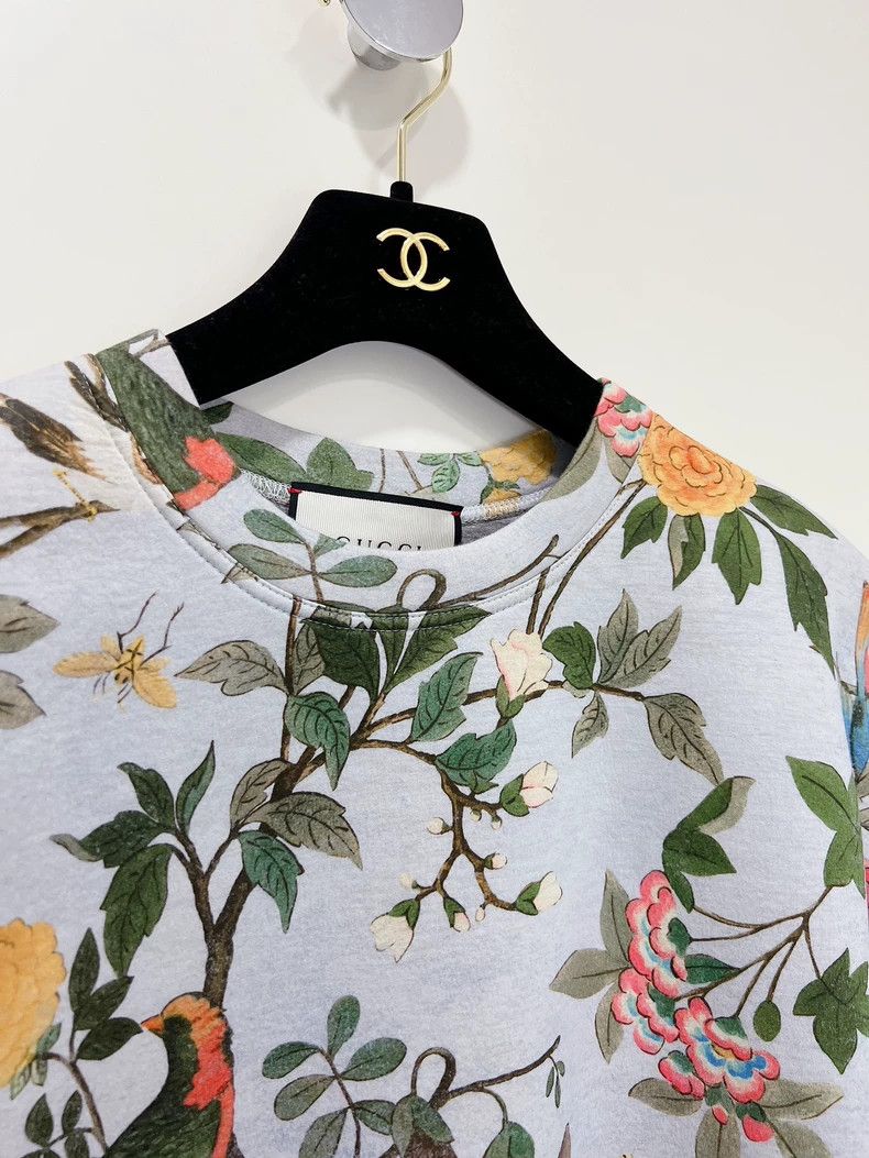Gucci Gucci Flower and bird print sweatshirt top pullover 2504-Ne Size XXS / US 00 / IT 34 - 6 Thumbnail