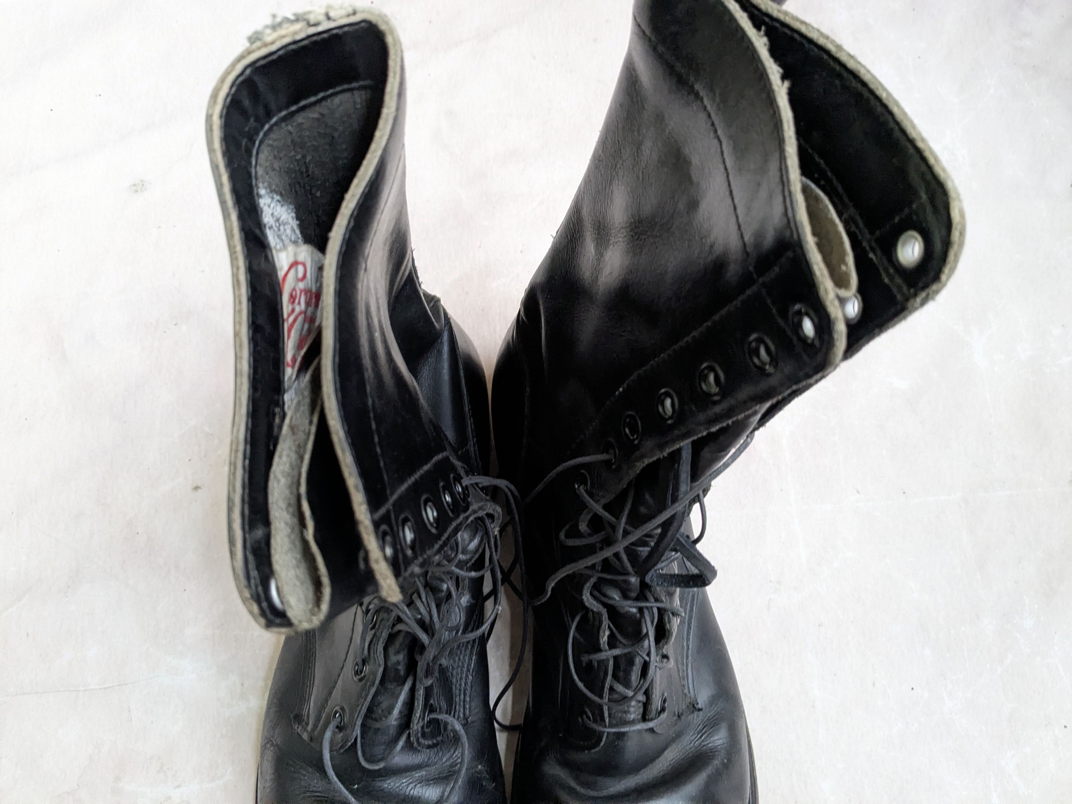 Genuine Leather Corcoran Combat Boots Black 10 D Leather USA Vintage Size US 10 / EU 43 - 2 Thumbnail