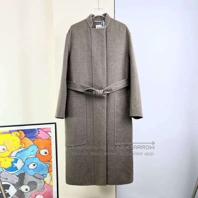 Hermes Hermes Gray Long Cashmere Coat Size XS / US 0-2 / IT 36-38 - 1 Thumbnail