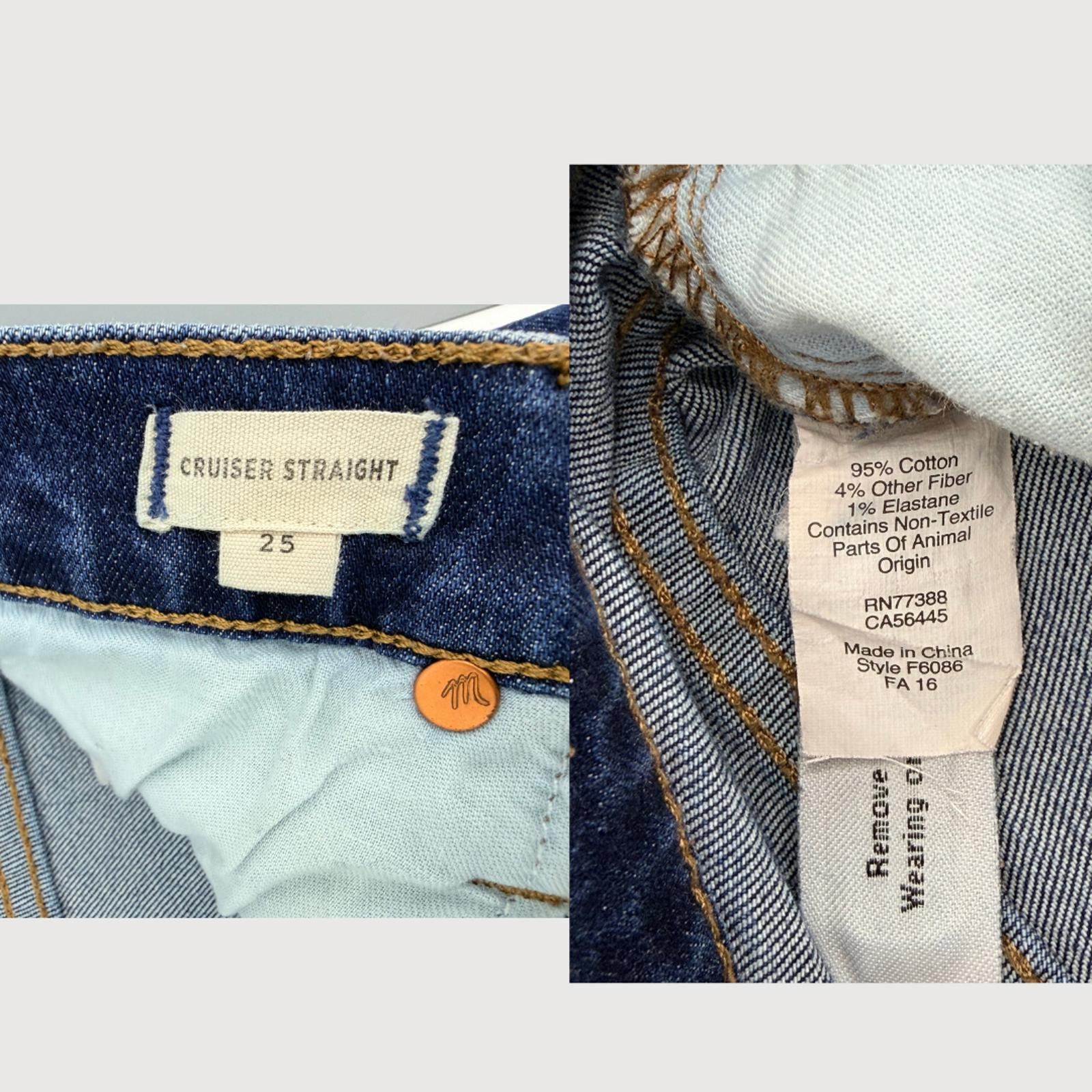 Madewell Madewell Cruiser Straight Jeans Dark Wash 25 High Rise Size 25" / US 0 / IT 36 - 3 Thumbnail