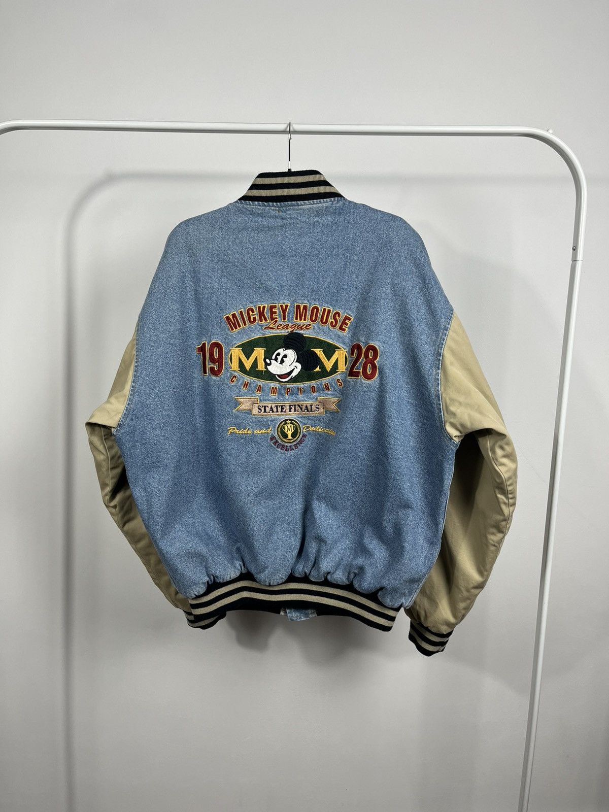Disney Vintage Mickey Mouse Denim Varsity Jacket 90s Disney Size US M / EU 48-50 / 2 - 15 Thumbnail