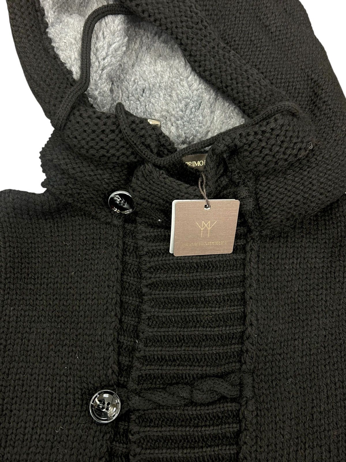 Other Primo Emporio Chunky Knit Hooded Cardigan Black Deadstock Size US XXL / EU 58 / 5 - 4 Thumbnail